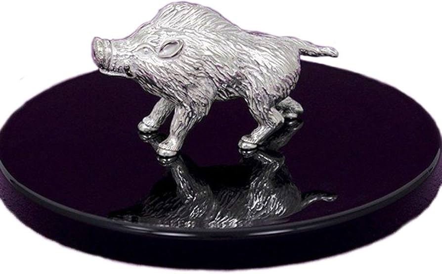 Amazon.co.jp: 置物 干支 銀製 亥 猪 いのしし 雄 （梅都工房作品