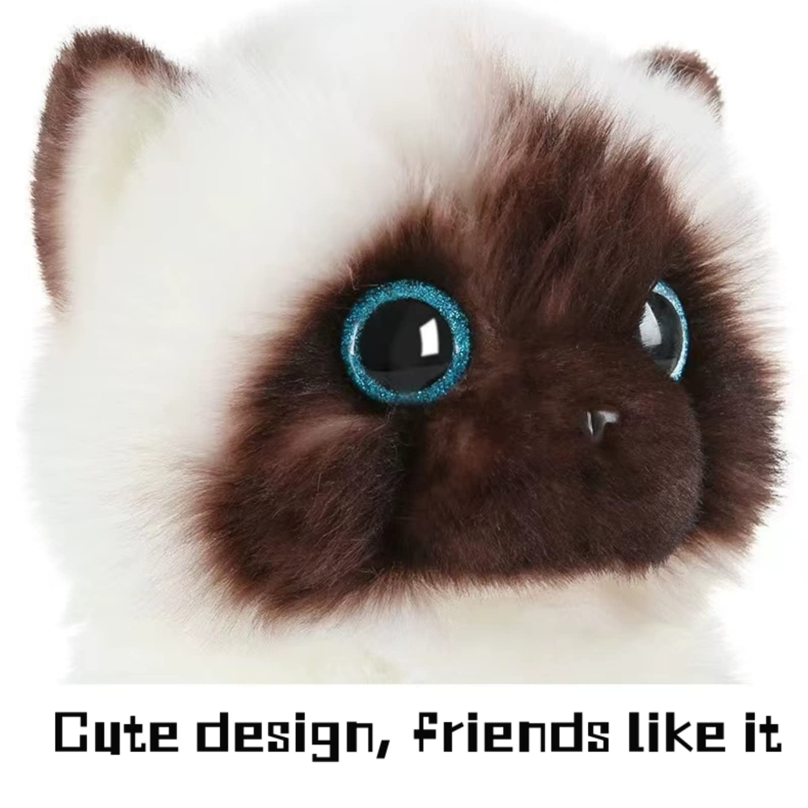 Amazon.com: FRANKIEZHOU Lifelike Siamese Cat Stuffed Animal-White