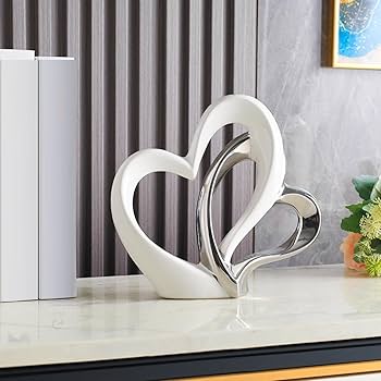 Amazon.co.jp: JAnjiaLxY モダン ハート こころ 彫像 アート 置物