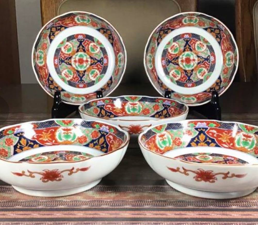 Amazon.co.jp: 美濃焼 庫山窯 中鉢 5枚 箱の蓋なし : 文房具・オフィス用品