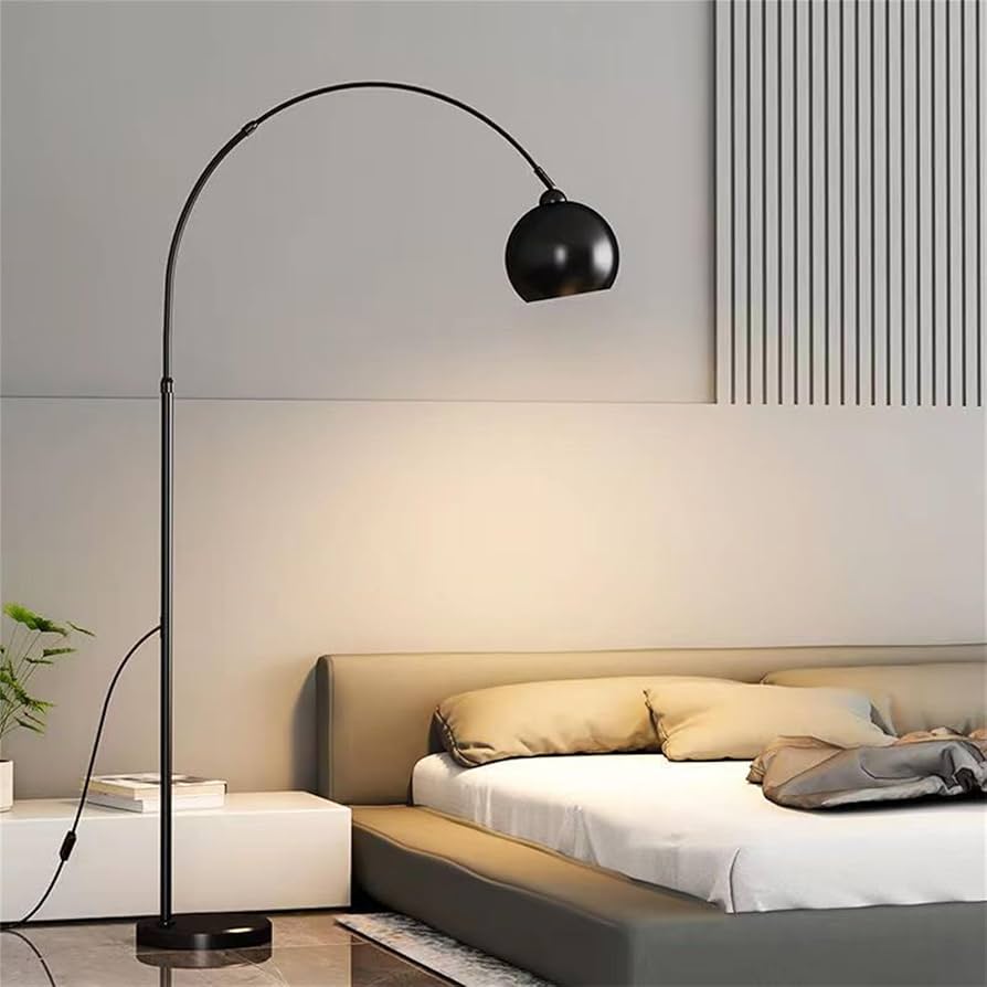 Amazon.co.jp : 居間のための黒いアークのフロア・ランプ- 2700-6000K