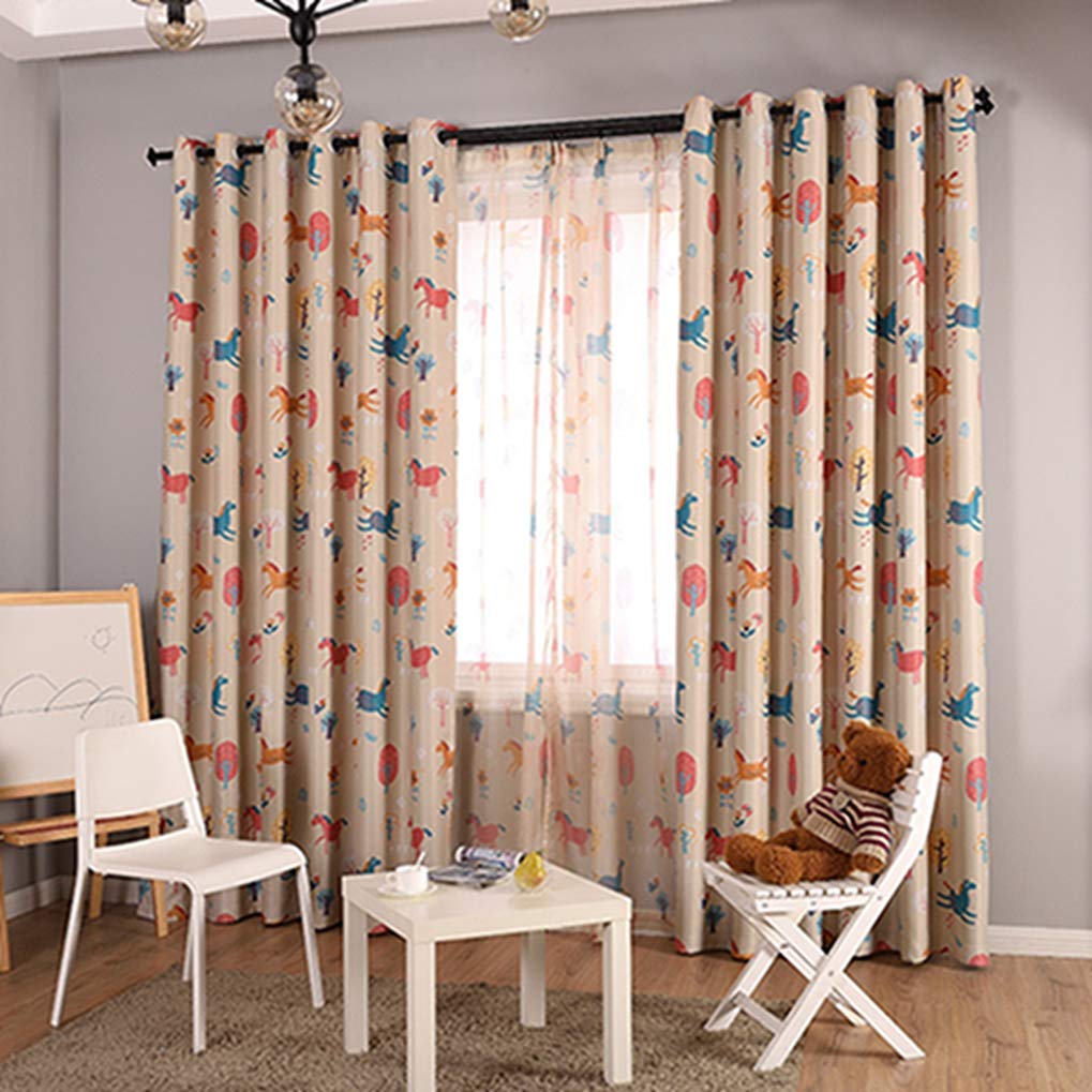 Amazon｜カーテン 遮光 子供部屋 女の子 男の子 1枚入 カラー 北欧