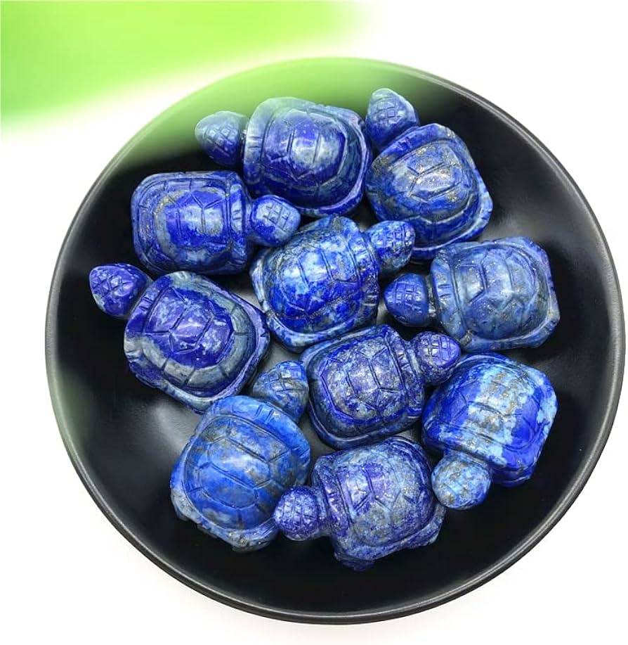 Amazon.co.jp: 1PC 天然ラピスラズリ亀亀像クリスタル宝石動物ポケット