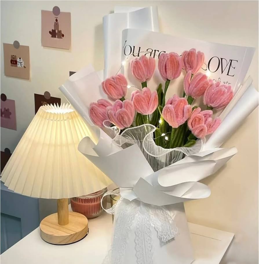 Amazon.co.jp: seimeinoki 手芸モール ピンク色＊200本＋緑色＊100本