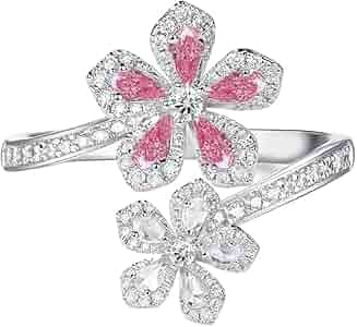 Amazon.com: Cherry Blossom Statement Ring for Women Sparkling