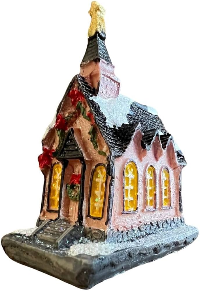 クリスマス用ドイツの教会（木彫り）インテリア置物 クリスマス用