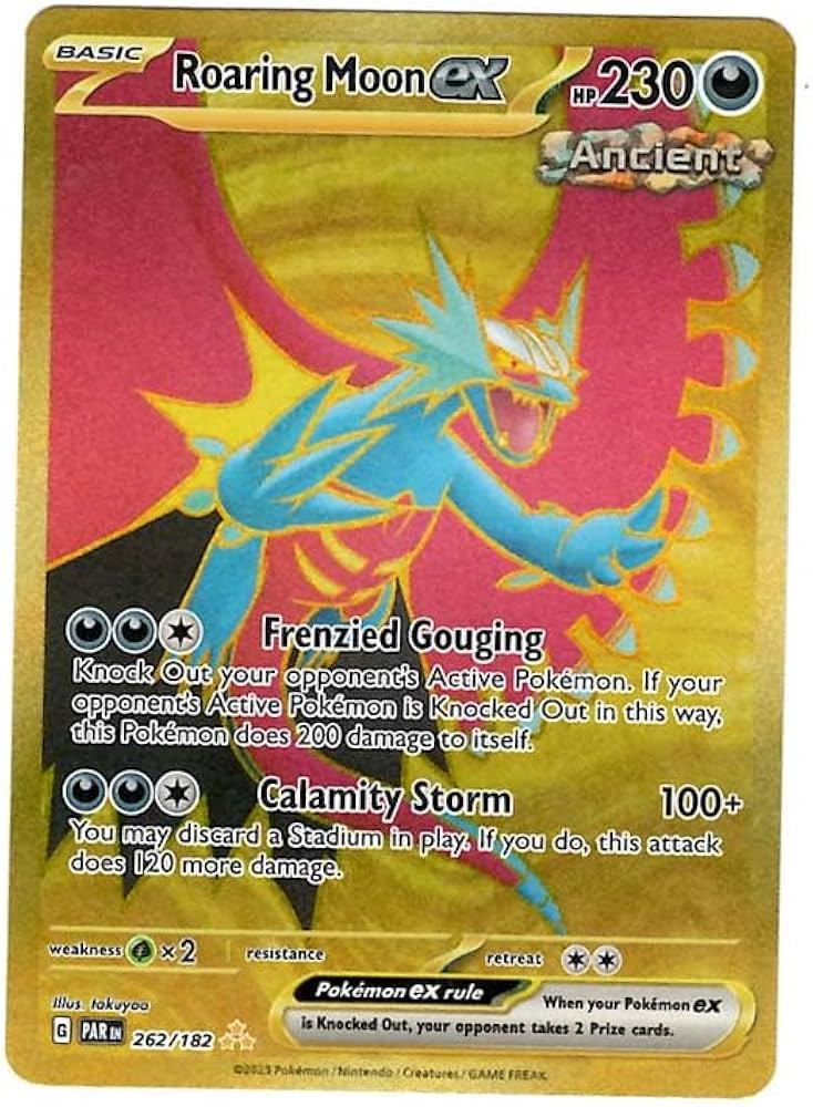 Amazon.com: Pokemon - Roaring Moon ex 262/182 - Paradox Rift