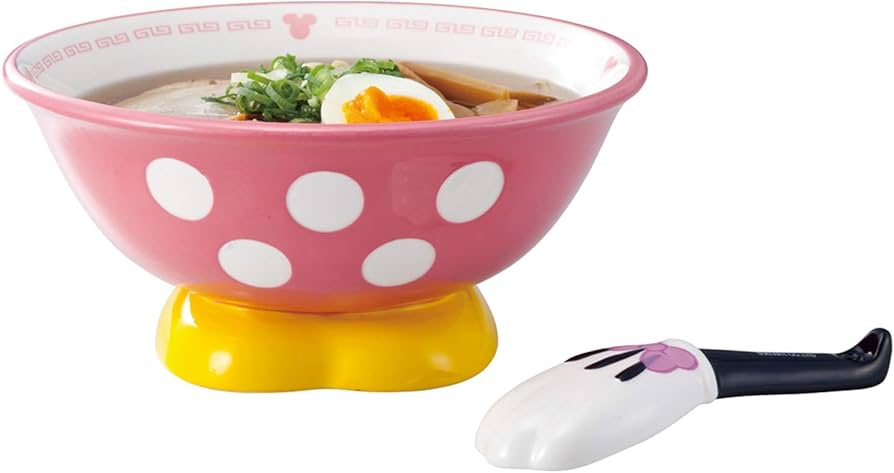 Amazon｜ディズニー ミニーマウス ラーメンセット(レンゲ付) SAN2226