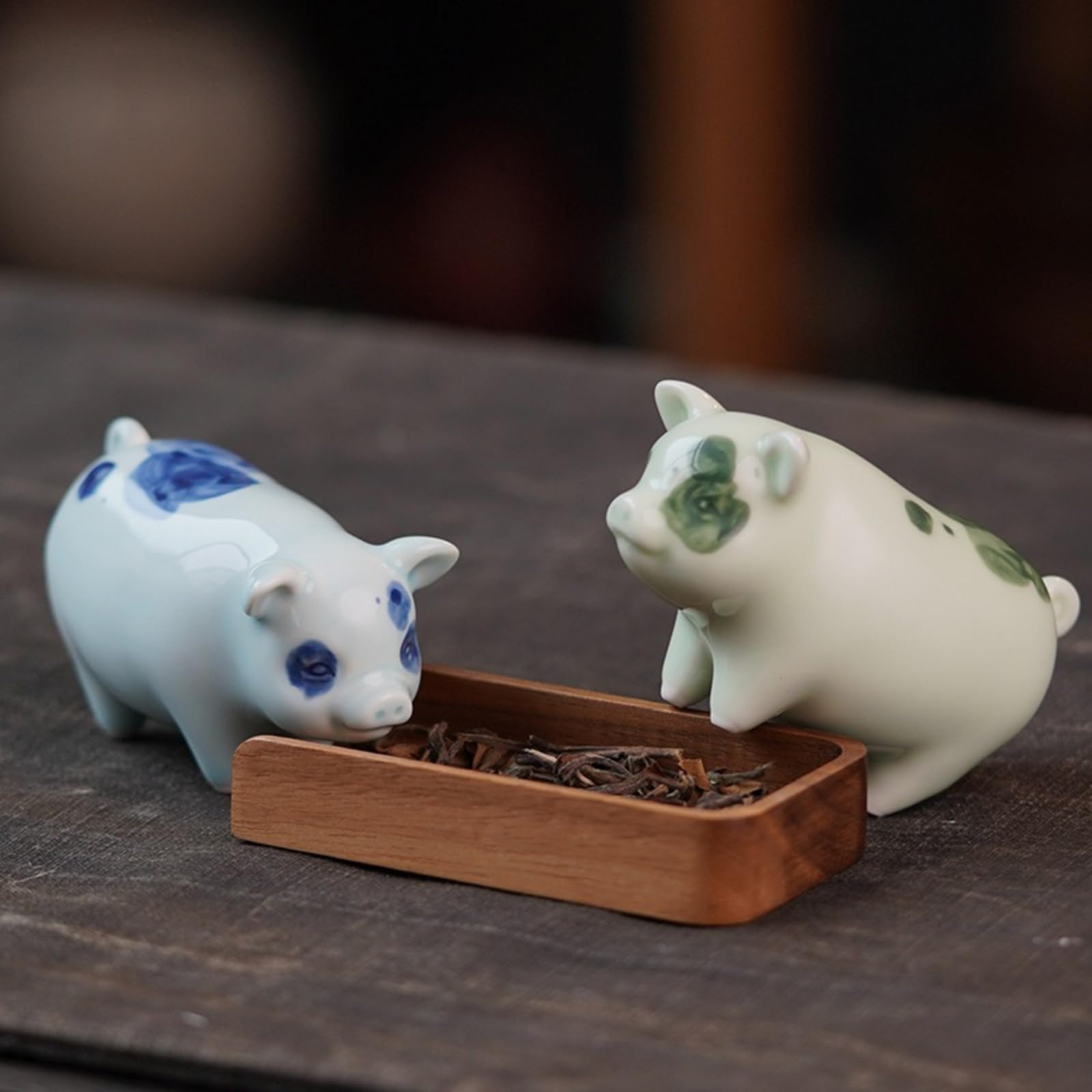 Amazon.co.jp: Eeeza 豚の置物 かわいい 微笑む豚 ブタさん 置物