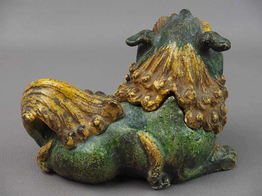 源内焼獅子香炉銘鳩渓