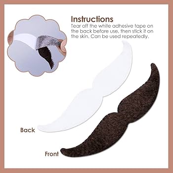 Amazon.co.jp: つけヒゲ 付け髭 48個 自己粘着セット フェルト 素材