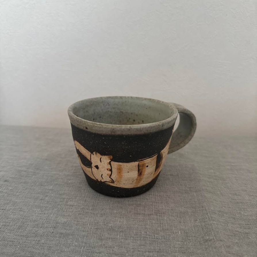 Amazon.co.jp: 長田恵 ねこ マグカップ 作家物 笠間焼 : ホーム＆キッチン