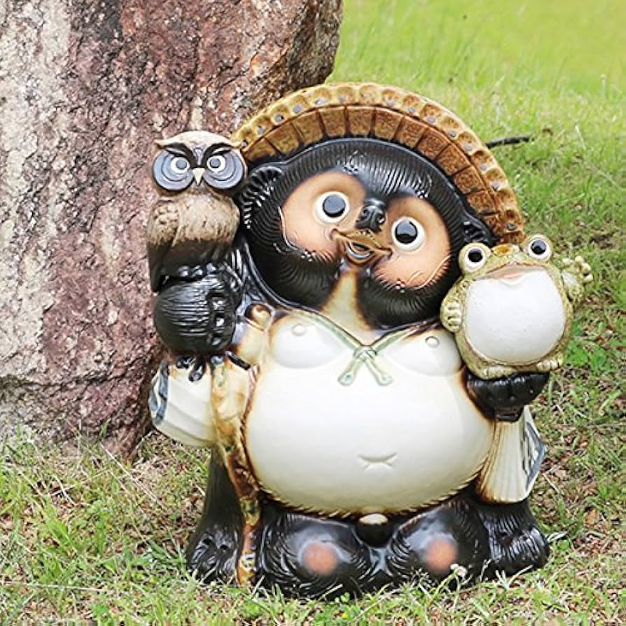 Amazon.co.jp: 信楽焼 【13号ふくろう・蛙付き狸 ta-0305】しがらき