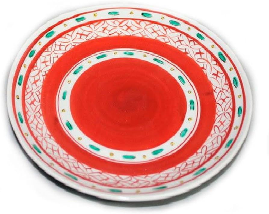Amazon｜九谷美陶園 九谷焼 赤絵小紋様七寸皿 A1022 電子レンジ・食洗