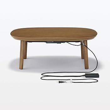 Amazon | 無印良品 楕円こたつ ダークブラウン 小 幅97×奥行72×高さ