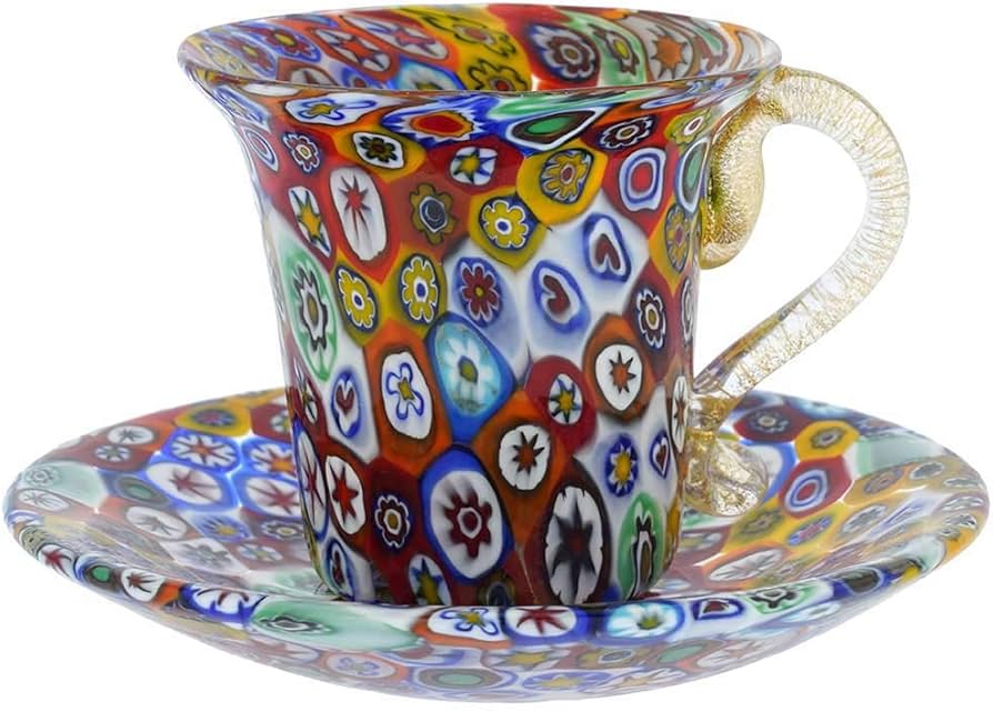 Amazon.com | Glass Of Venice Murano Glass Millefiori Cup and