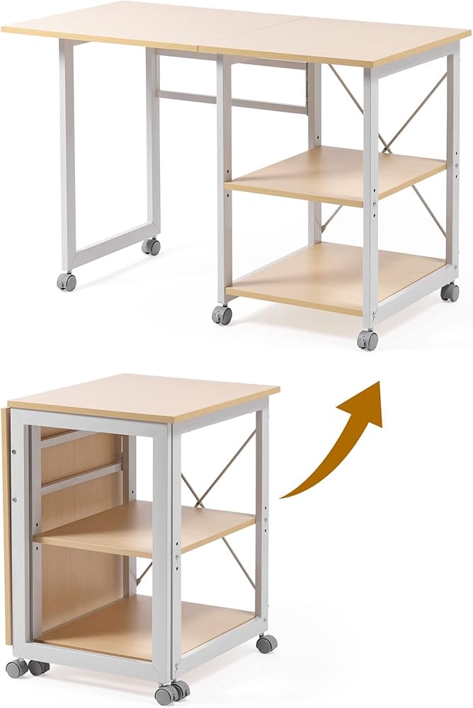 Amazon | サンワダイレクト 折りたたみデスク 作業台 キャスター付き