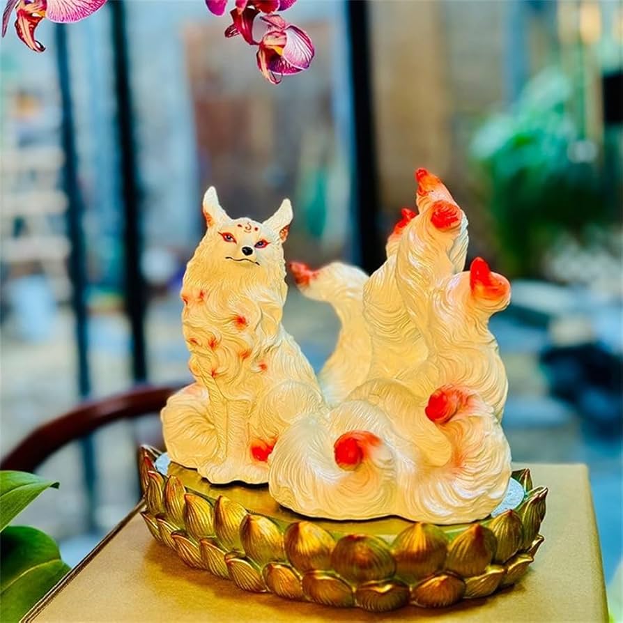 Amazon.co.jp: Fmtop-JP 九尾の狐 置物 玄関 飾り 縁起物 玉藻前 九尾
