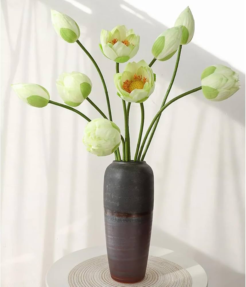 Amazon｜Queenbox 78.7 cm 人工シルク 蓮の花の茎、リアルなフェイク