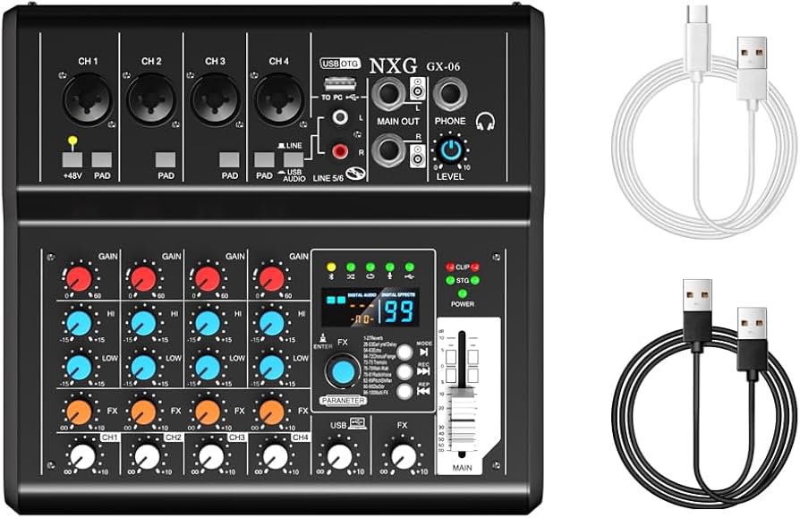 Amazon.com: Yamnweo GX-06 Black 6-Channel Portable Audio Mixer