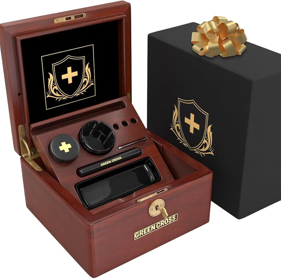 Amazon.com: GREEN CROSS Acacia Wood Locking Valet Box – Luxury