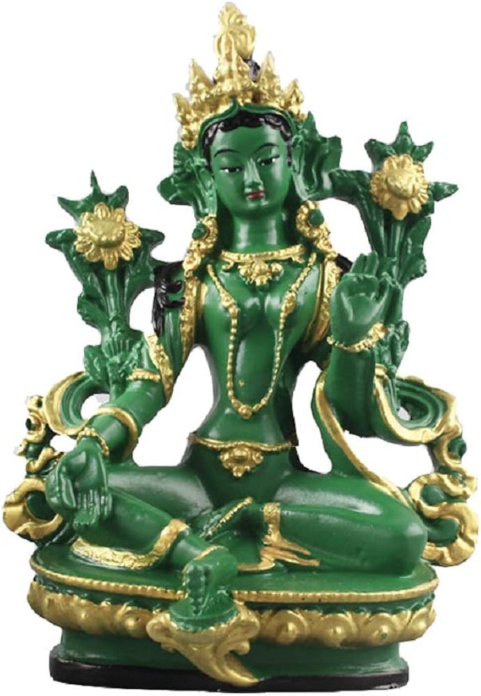 Amazon.co.jp: 5.3インチ 真鍮像 グリーンターラ 女性菩薩: チベット
