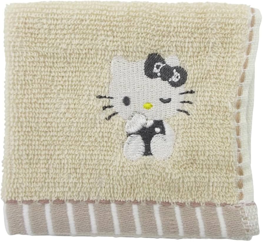 Amazon｜ハローキティ[ミニタオル]巾着入りタオルハンカチ/モノクロ