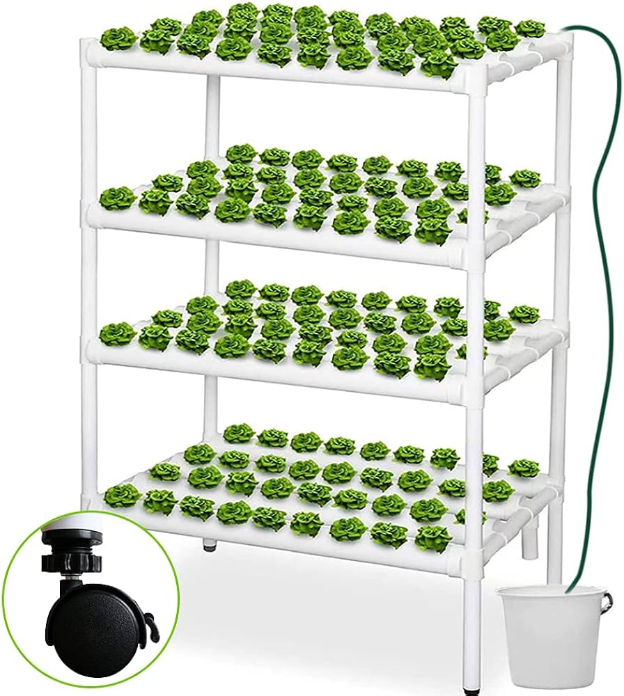 Amazon | 水耕栽培キット 4層16パイプ 144穴 室内と庭園栽培器 育成