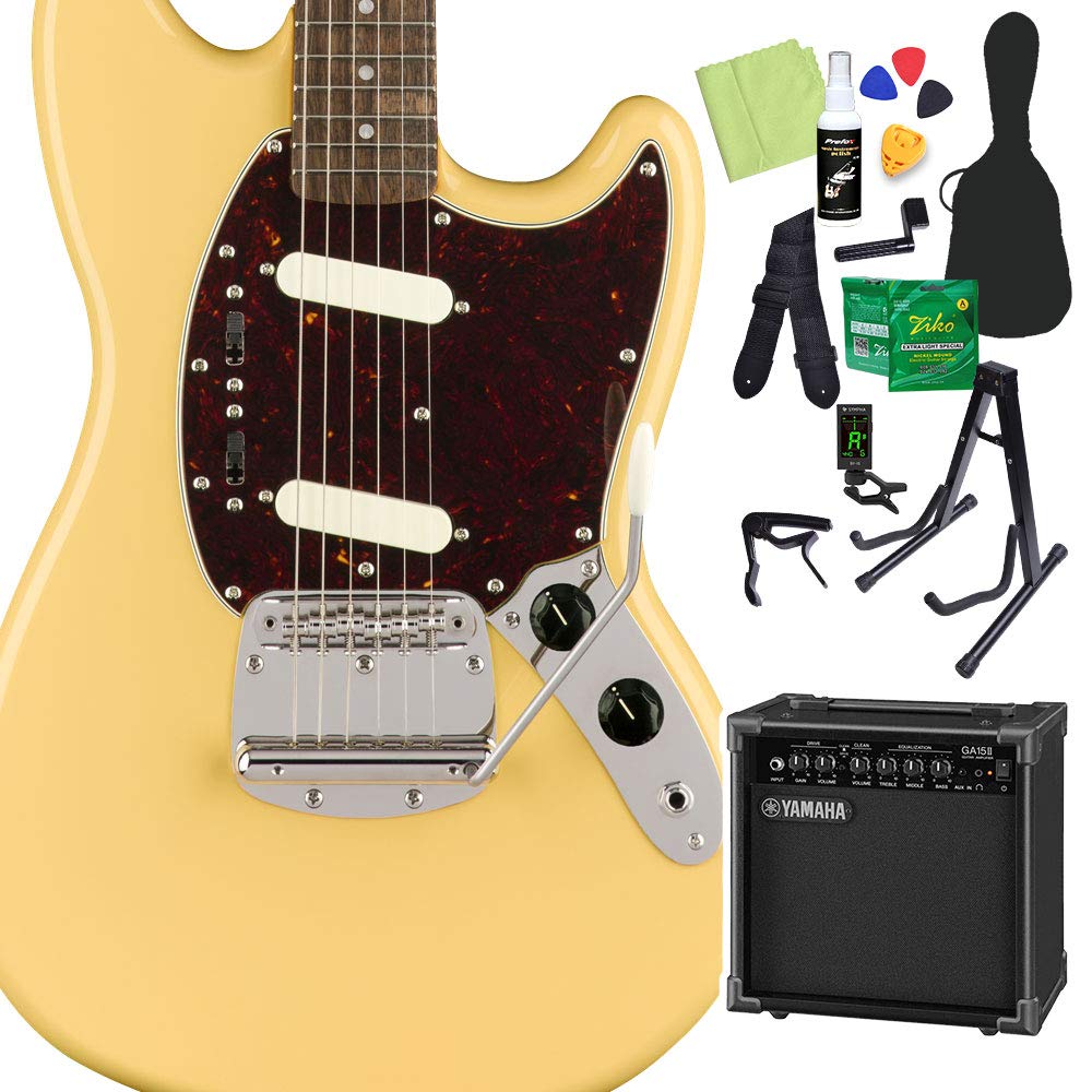 Amazon | Squier by Fender Classic Vibe '60s Mustang, Vintage White