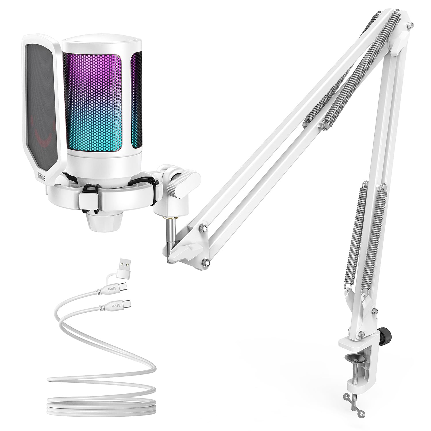Amazon.co.jp: FIFINE USB コンデンサーマイク RGB光り カーディオイド