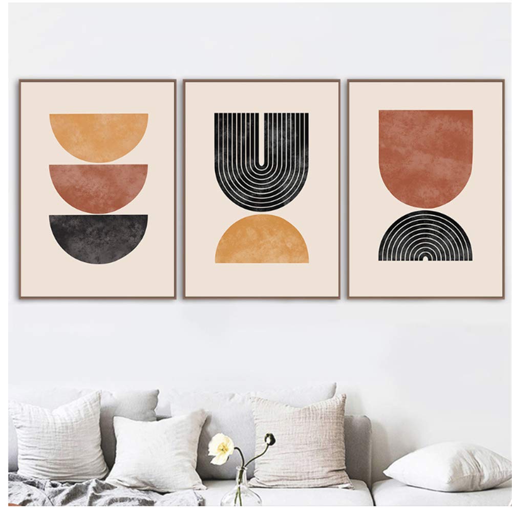 Amazon.co.jp: ミッドセンチュリーポスター絵画幾何壁アートキャンバス