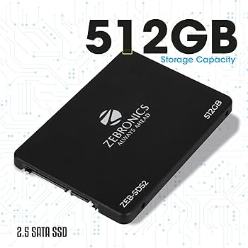 ZEBRONICS ZEB-SD52 SSD 512GB, SATA II and SATA III Interface, QLC