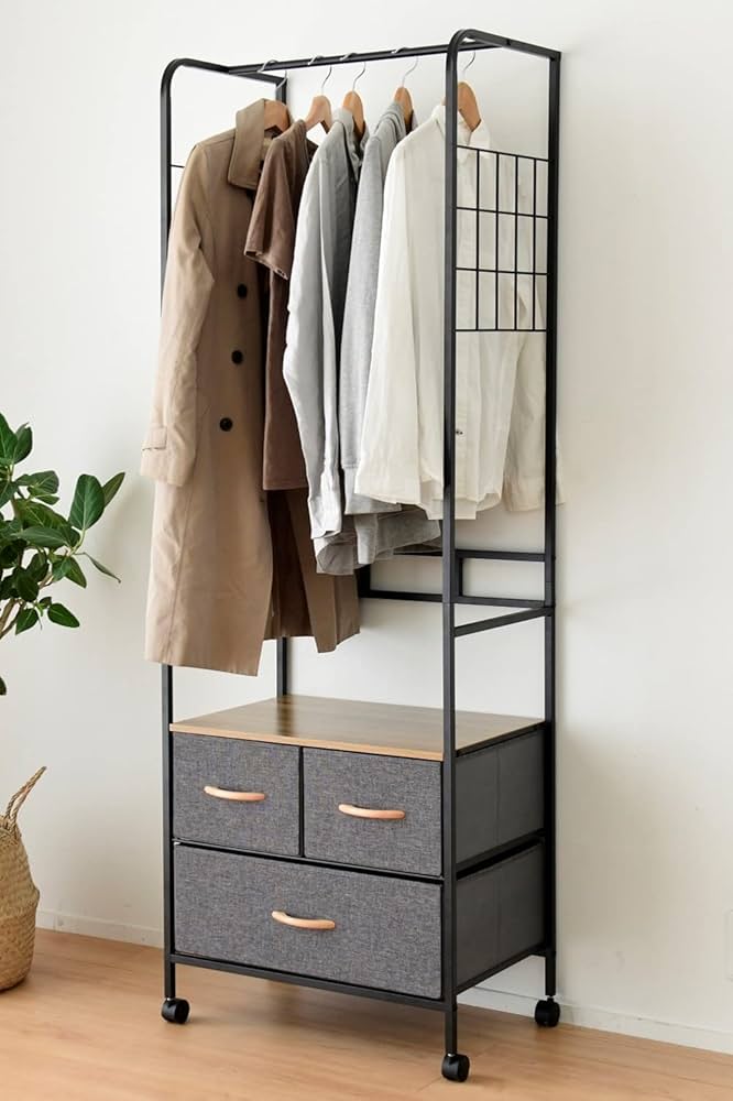 Amazon｜山善(YAMAZEN) ハンガーラック スリム (ストッパー付き