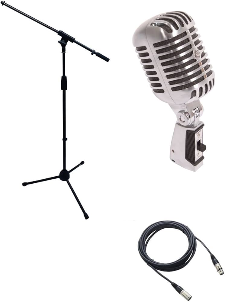 Amazon.com: Shure 55SH Microphone Bundle with Mic Boom Stand and