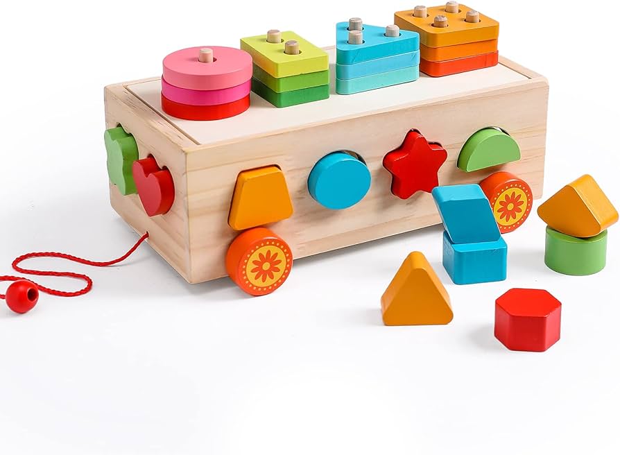 Amazon | Mamimami Home 木製パズル 型はめ スタッキング 形合わせ