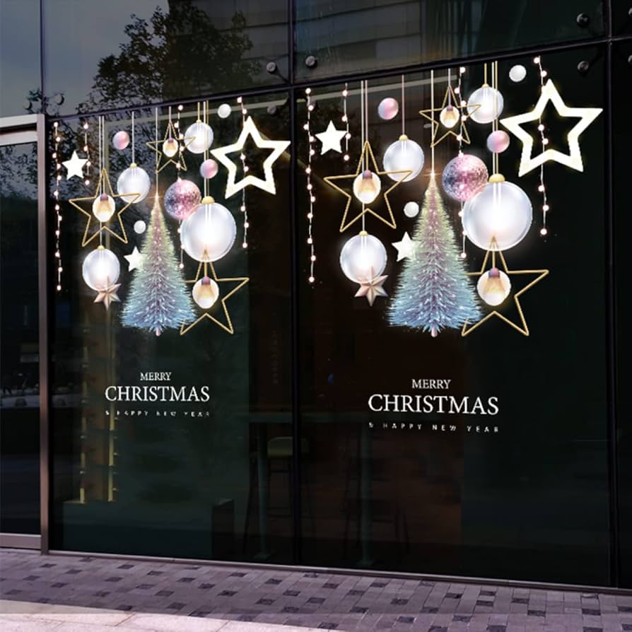 Amazon.co.jp: QQZSG クリスマス 窓 シール クリスマスツリーの