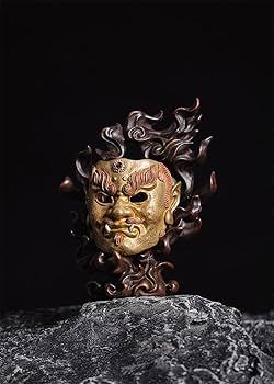 Amazon.co.jp: 『金剛力士像』仁王像 ブロンズ 仮面 火炎光背 骨董複製