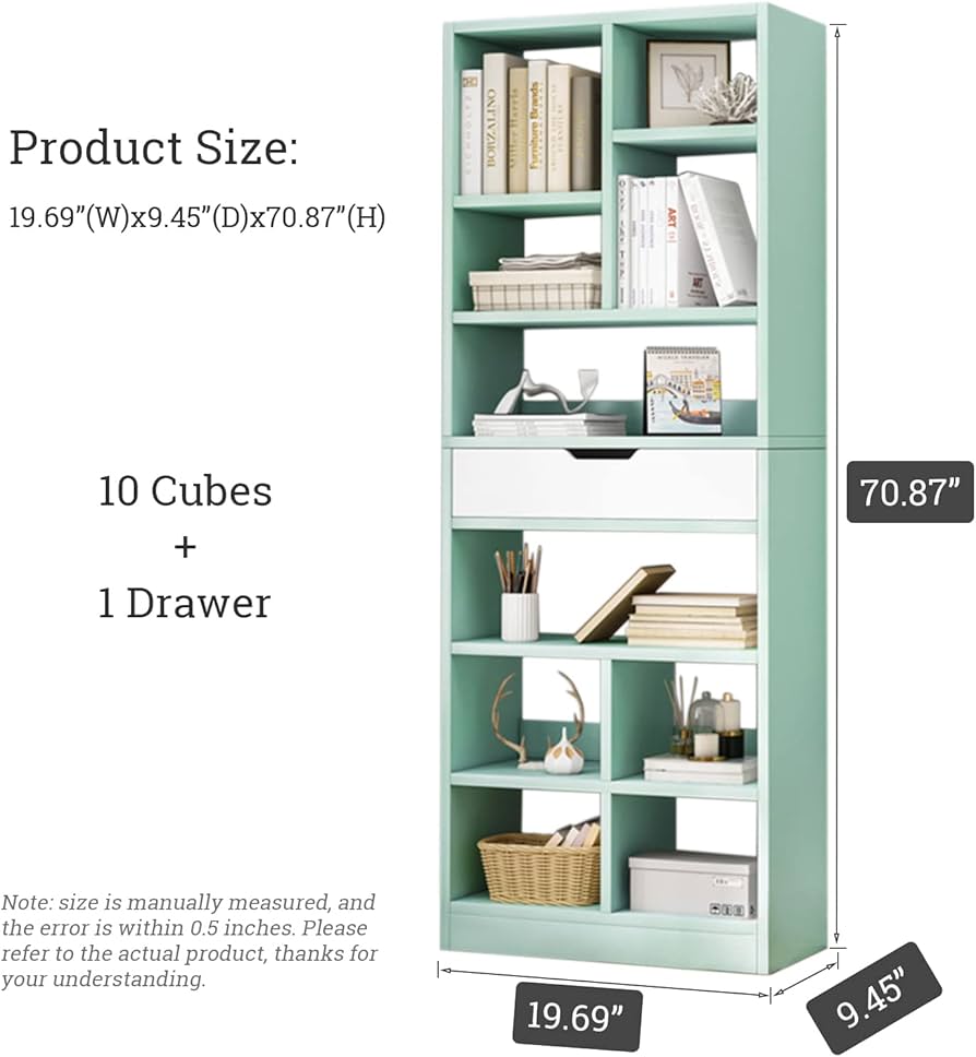 Amazon.com: IOTXY Wooden Open Shelf Bookcase - 71 Inches Tall