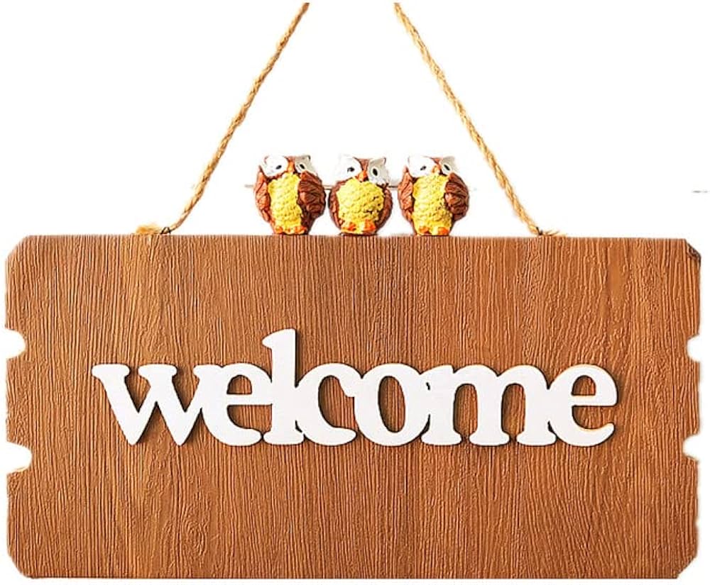 Amazon | ウェルカムボード 木製ボード 歓迎看板 Welcome ドアプレート
