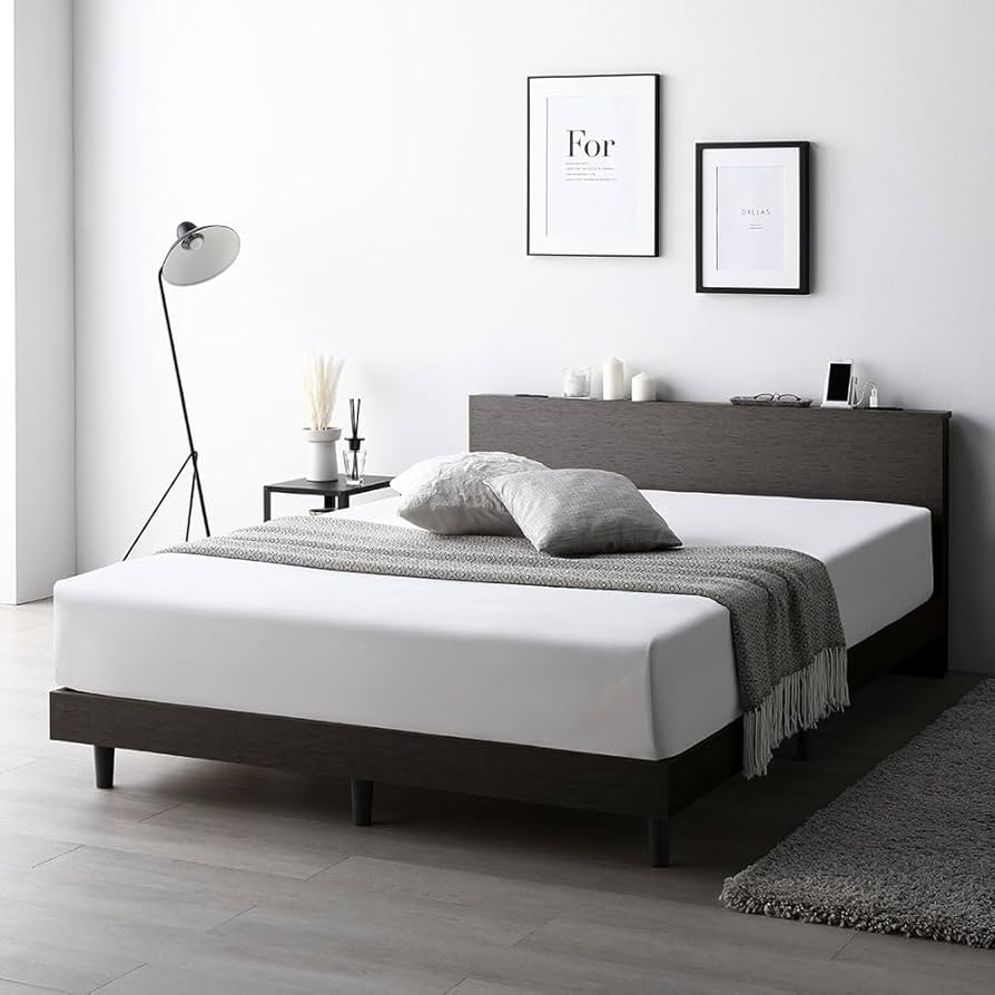 Amazon｜RASIK ベッド シングル フレームのみ スレートグレー すのこ