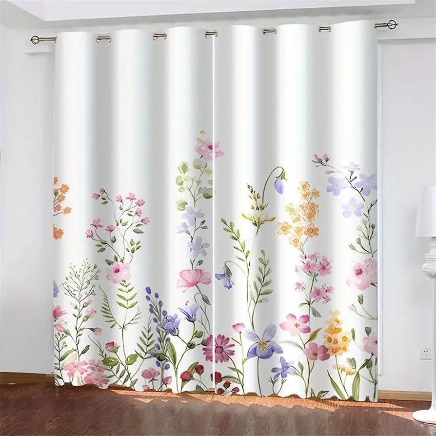 Amazon｜花柄カーテンちょっと新鮮遮光カーテン不透明3D のパターン