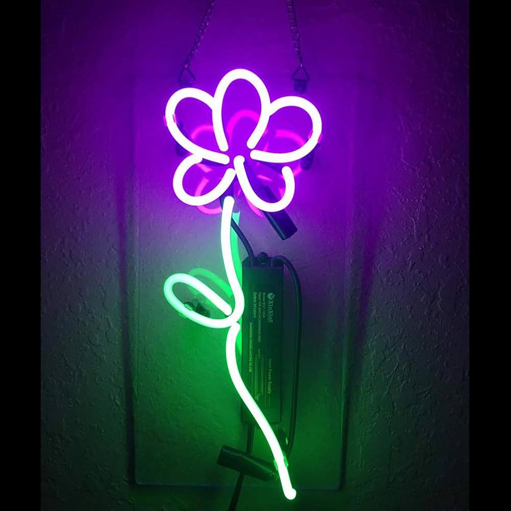 Amazon | ネオンサイン FLOWER NEON SIGN インテリア ネオン管 壁掛け