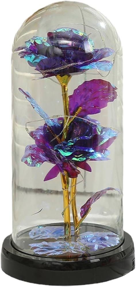 Amazon｜ガラスドームの中でバラをライトアップ,写真ガラスの中の