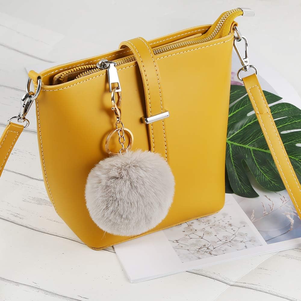 Amazon.co.jp: Auihiay 18/40/60ピース ポンポンキーホルダー ふわふわ