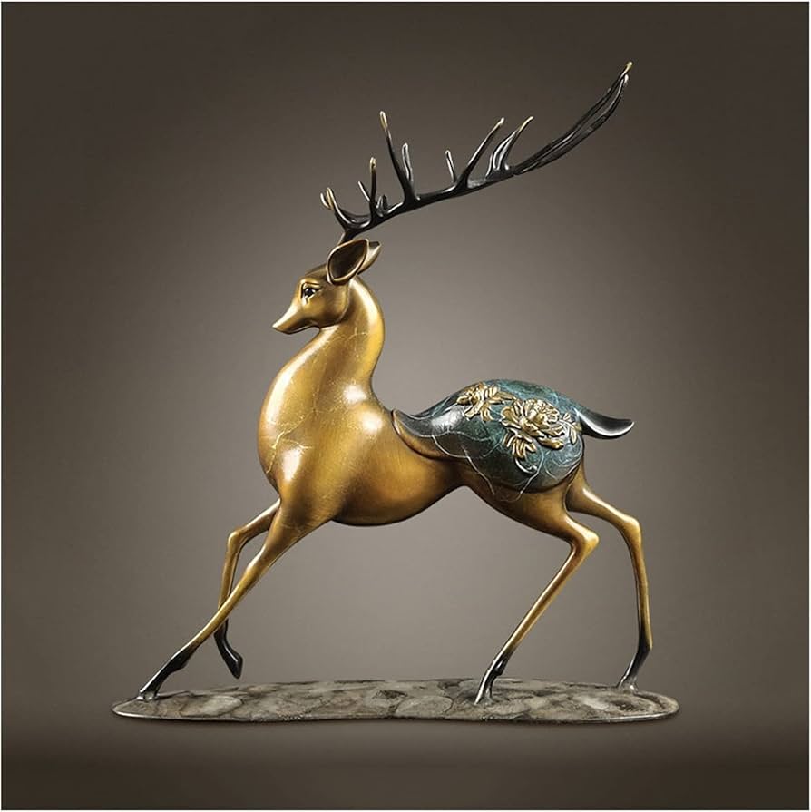 Amazon.co.jp: 彫刻 真鍮製の鹿の装飾品シカ鹿の工芸品中国の入り口の