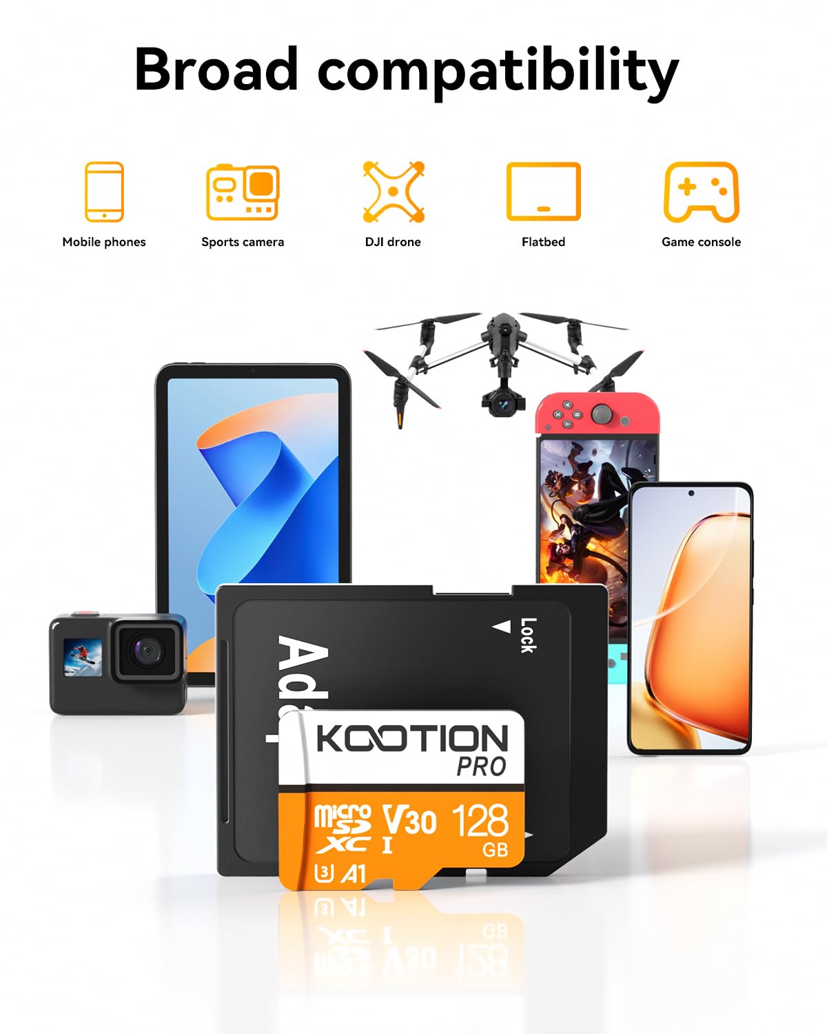 Amazon.com: KOOTION 128GB Micro SDXC UHS-I U3 V30 A1 Memory Card
