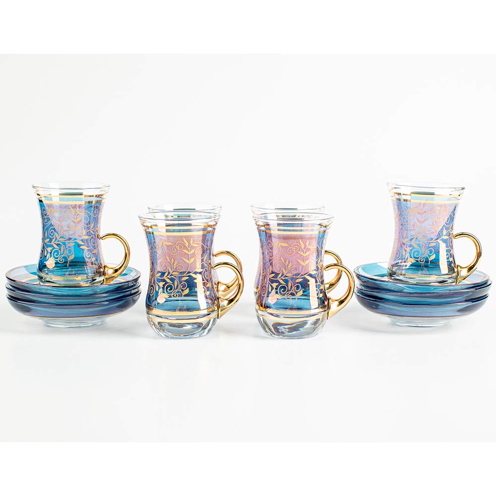 Amazon | ヴィンテージ トルコティーグラス カップとソーサー 6個