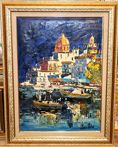 Amazon.co.jp: イタリア絵画 油絵 マルコ 作 「幻想的な海