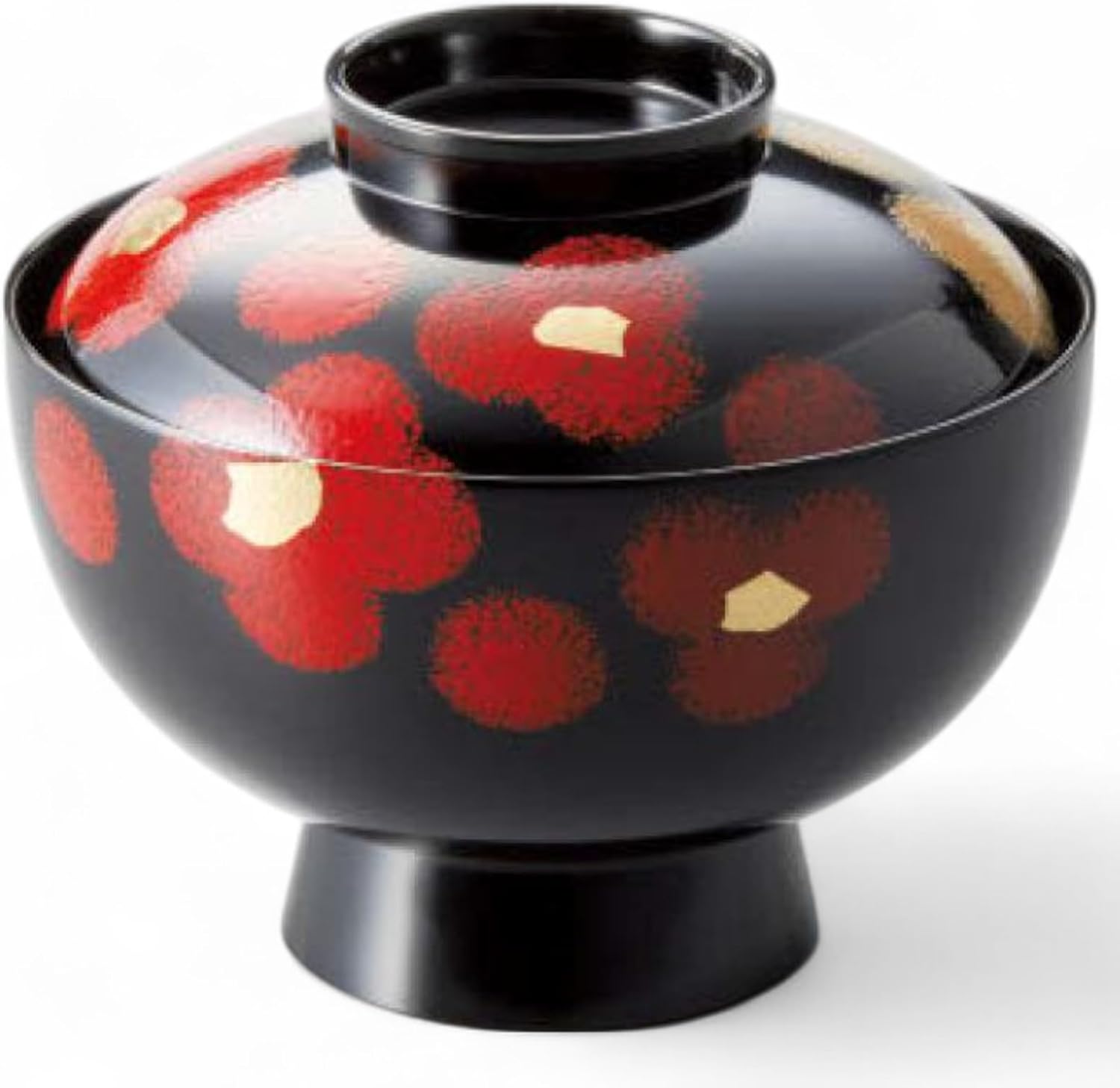 輪島塗】粥椀 大向高州堂 塗師 富三 朱塗 高台黒塗 一