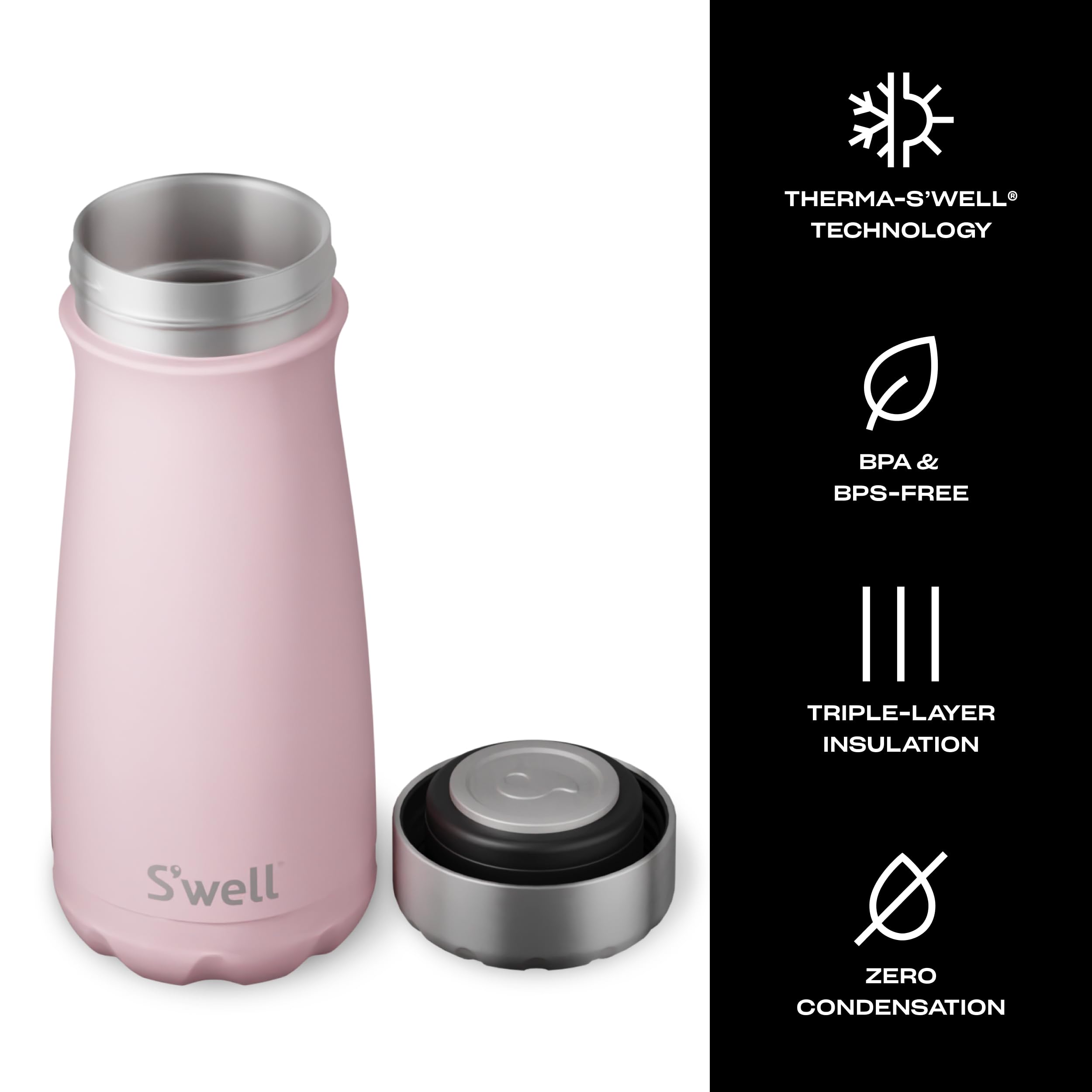 Amazon.com: S'well Stainless Steel Traveler, 16oz, Pink Topaz